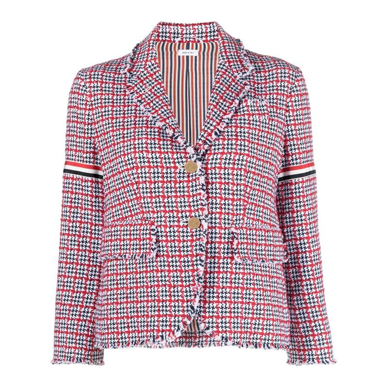 THOM BROWNE CHECKED TWEED JACKET