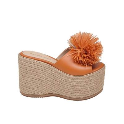 PALOMA BARCELÓ LEATHER MULES WITH WEDGE