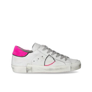 BRODERIE SNEAKER WHITE PRSX LOW MODEL FUCHSIA PHILIPPE