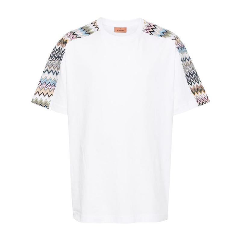 MISSONI COTTON T-SHIRT WITH ZIGZAG DETAIL