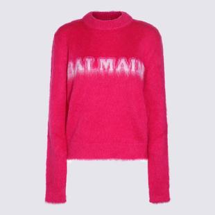 WOOL WHITE AND BALMAIN BLEND PINK JUMPER