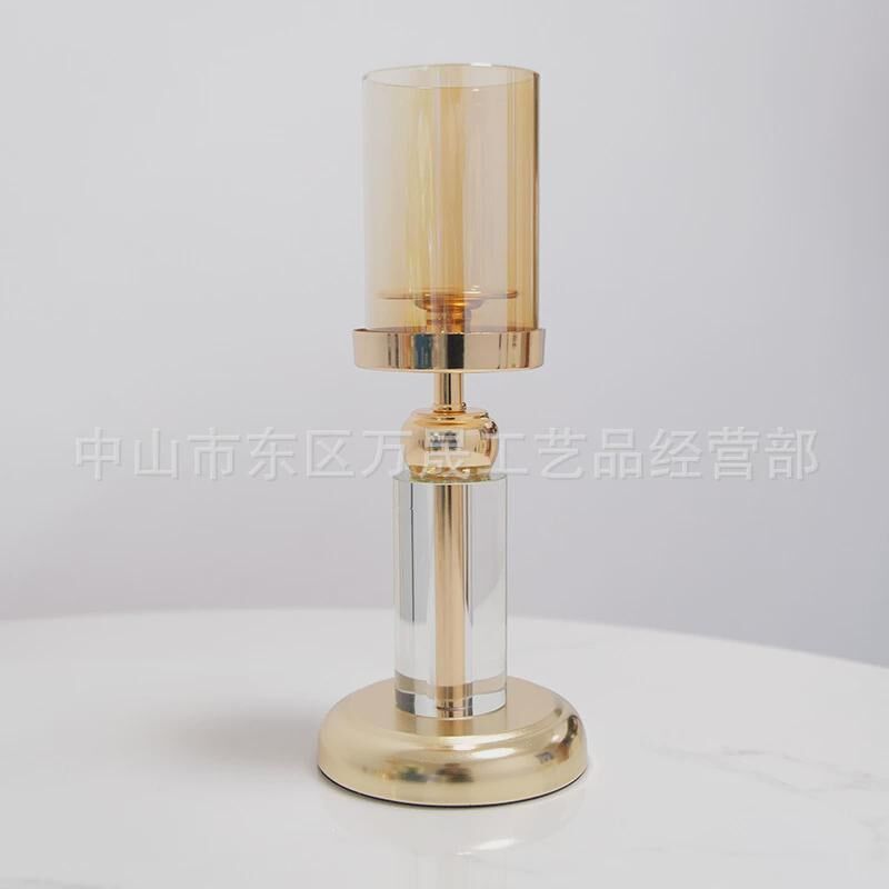 北欧玄关水晶烛台样板间客厅轻奢水晶摆件家M用烛光晚餐烂漫蜡烛
