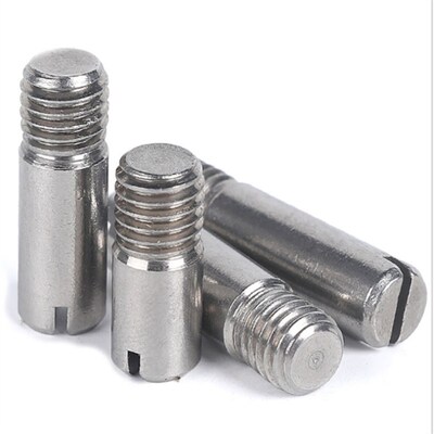 316不锈钢GB878一字槽外螺纹圆柱销定位销轴 M2M2.5OM3M4M5M6M8M1