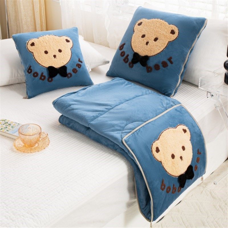 2023新款羊羔绒水p晶绒双拼加厚冬季抱J枕被子两用办公室沙发毯午,居家布艺,抱枕被,淘宝优惠券,粉丝福利购,淘宝优惠卷