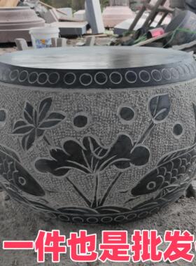 石雕柱墩石柱墩石底座柱墩实心柱墩石花岗岩基石柱脚圆形石鼓底座