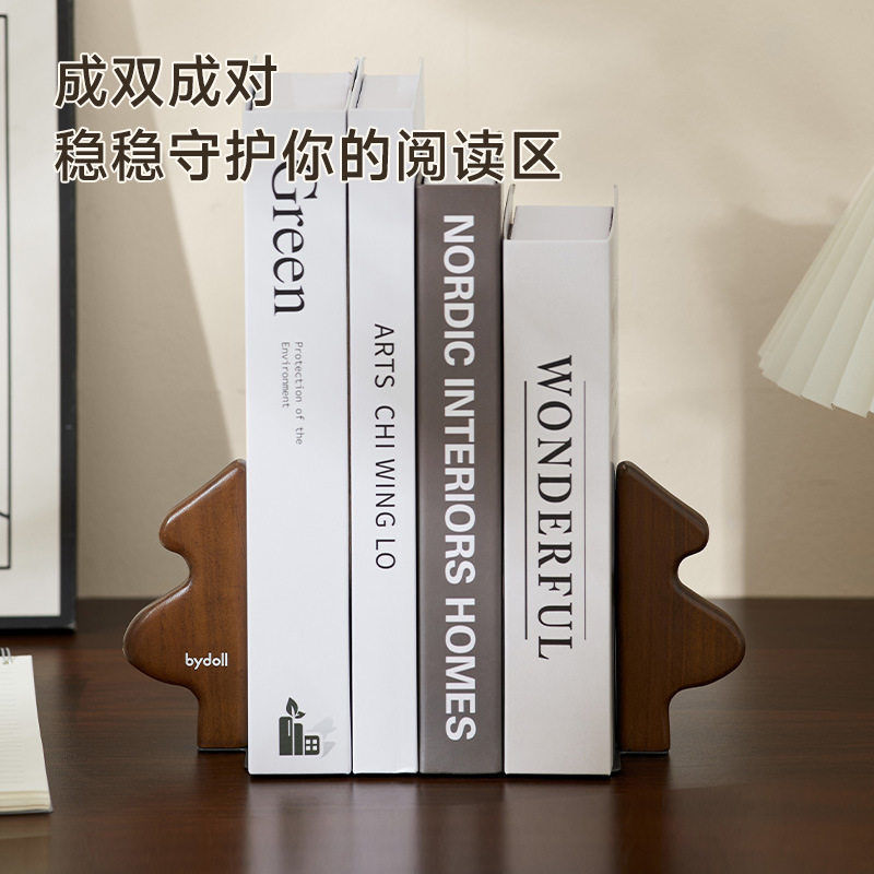 圣诞树实木书架创意桌面公室书档书靠可移动书立收纳摆件小书架图片