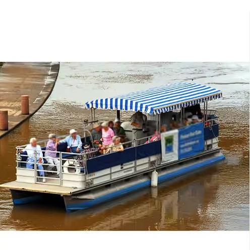 便捷实用观光、垂钓、水上娱乐铝制浮动20人浮桥船游艇