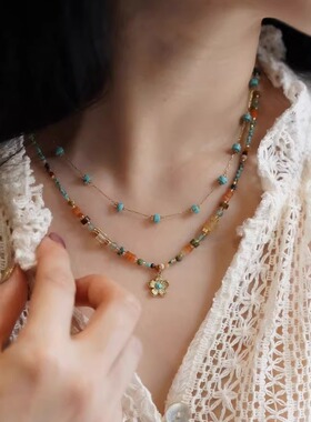 JoJo设计师款多巴胺天然石项链