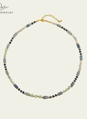 设计师款克莱因蓝海蓝宝锁骨链