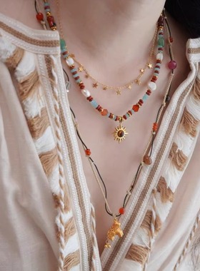 JoJo设计师款波西米亚天然石项链