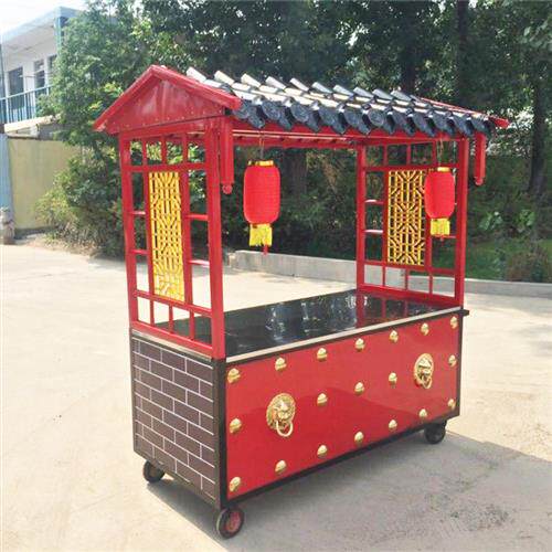 摆摊仿古小吃车商业街花车流动餐车市集摊位小推车移动售货车