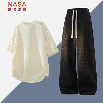 NASA-VISVIM2026超火日系慵懒风短袖套装男装夏季休闲穿搭一整套