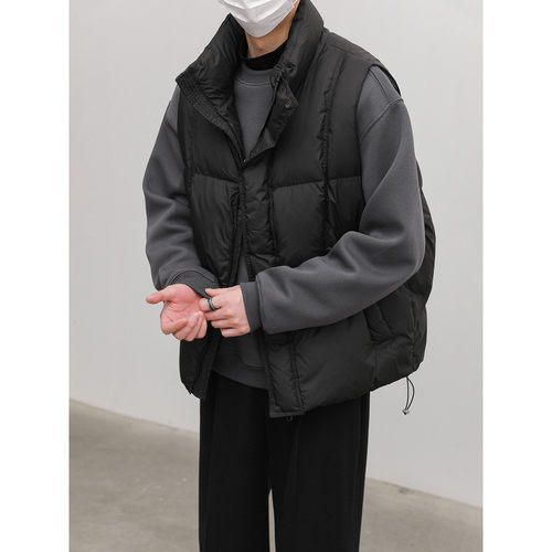 VISVIM BESSEL宽松立领羽绒服马甲男冬季外套保暖无袖羽绒背心