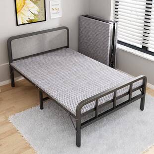 折叠床单人床办公室床出租屋双人午睡硬板1.2m小户型省地可折叠