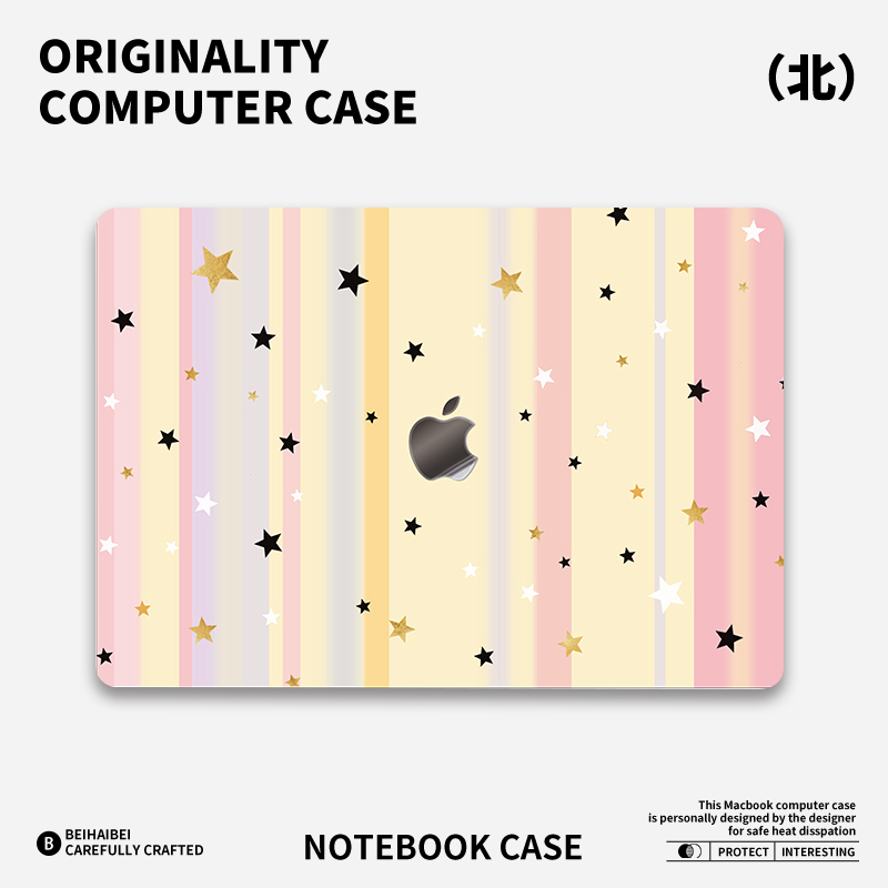 ins星星条纹适用于苹果华为电脑mac笔记本电脑2025新款M2pro15寸macbook15保护壳macbookair13膜M3轻薄冰晶壳