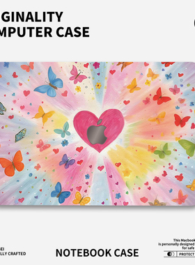 ins爱心涂鸦适用于mac笔记本电脑2025新款M2pro15寸macbookair13膜M3轻薄冰晶壳苹果华为电脑macbook15保护壳