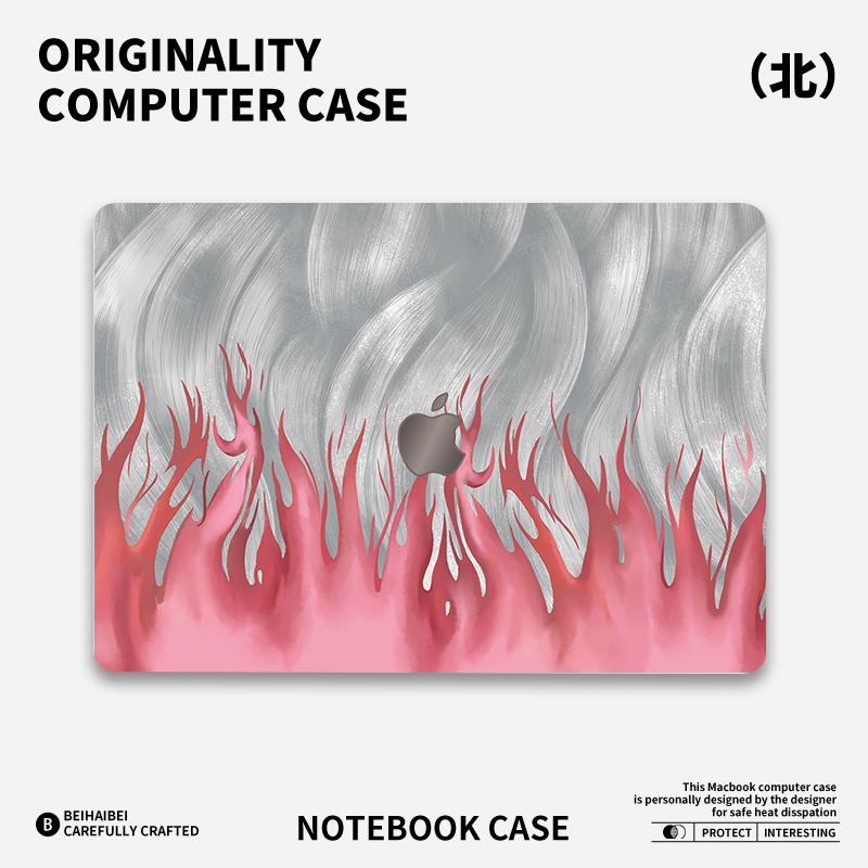 ins炽烈如火适用于苹果华为电脑mac笔记本电脑2025新款M2pro15寸macbook15保护壳macbookair13膜M3轻薄冰晶壳