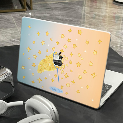 ins卡通星星人适用苹果华为电脑macbook15保护壳mac笔记本电脑2025新款M2pro15寸macbookair13膜M3轻薄冰晶壳
