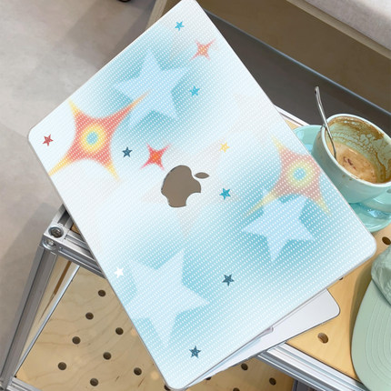 ins薄荷蓝星星适用苹果华为电脑macbook15保护壳mac笔记本电脑2025新款M2pro15寸macbookair13膜M3轻薄冰晶壳
