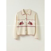 2026年新款 SWAP SENSE赤序缀雅·复古休闲生肖小马设计感针织开衫