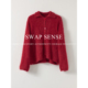 SWAP 冬新年战袍 2026年新款 SENSE· 复古休闲红色翻领毛衣女款