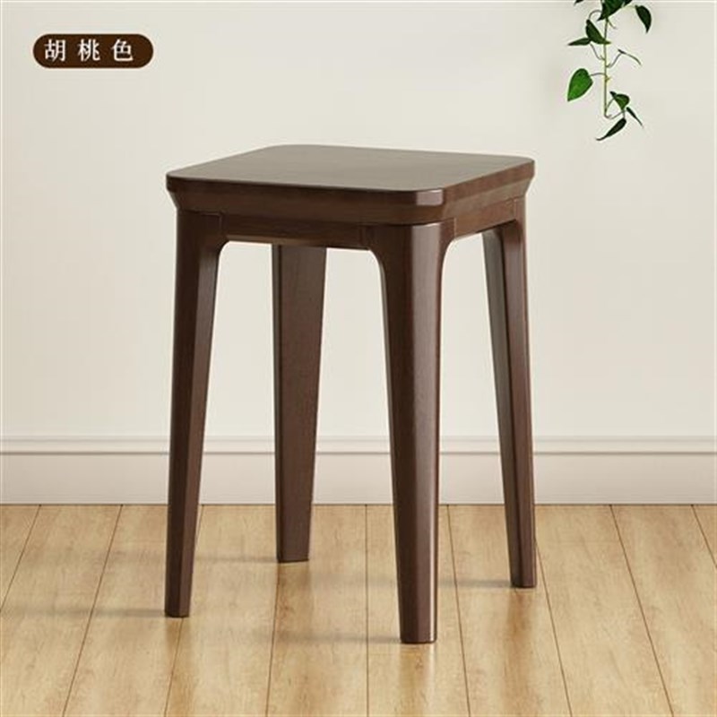 凳子实木可d叠放高板凳s客厅餐凳中式小木凳梳妆凳方凳家用轻奢椅