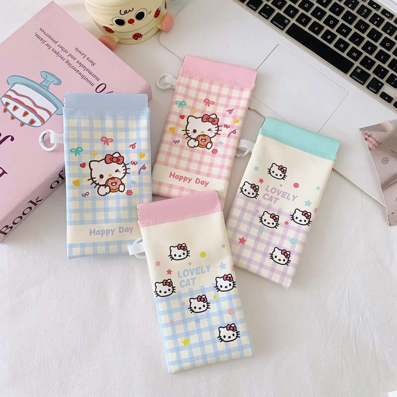 HelloKitty眼镜包高颜值带镜布便携可挂式收纳袋自动式闭合墨镜袋