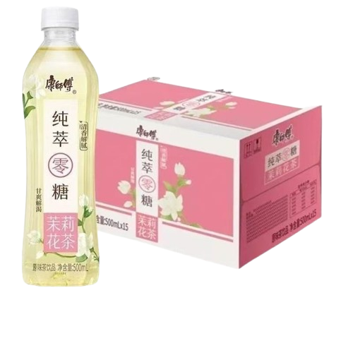 康师傅纯萃零糖高山乌龙茶饮料茉莉花茶0糖500ml15瓶茶饮料整箱装