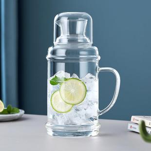 家用倒扣大容量水瓶耐高温花茶壶果汁壶 绿昌明玻璃冷水壶复古老式