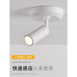 射灯 人体感应灯入户门自动人来即亮玄关走廊过道灯led吸顶灯明装