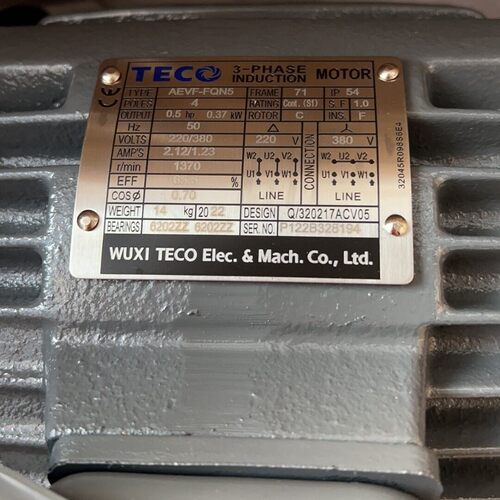 东元电机普通马达交流马达1/2HP 0.37KW  AEVF TVGH71