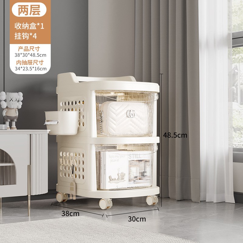 小推车零食置物架婴儿用品分层抽屉储物收纳柜子家用客厅玩具收纳