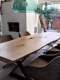 会议桌复古餐桌椅实木工作室电脑办公桌 自然边整块原木大板桌时尚