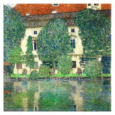 阿特湖古堡 Gustav Klimt 克里姆特 L装饰画无框画有框画客厅书房