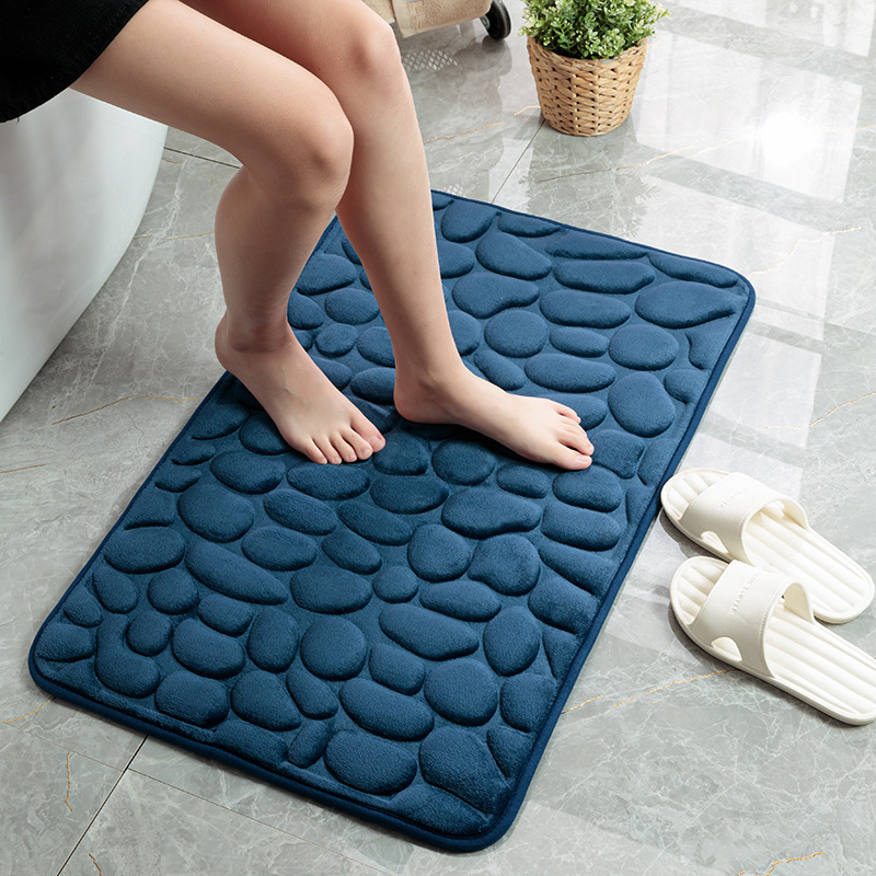 网红Bathroom carpet toilet floor mat cobblestone mat鹅卵石垫