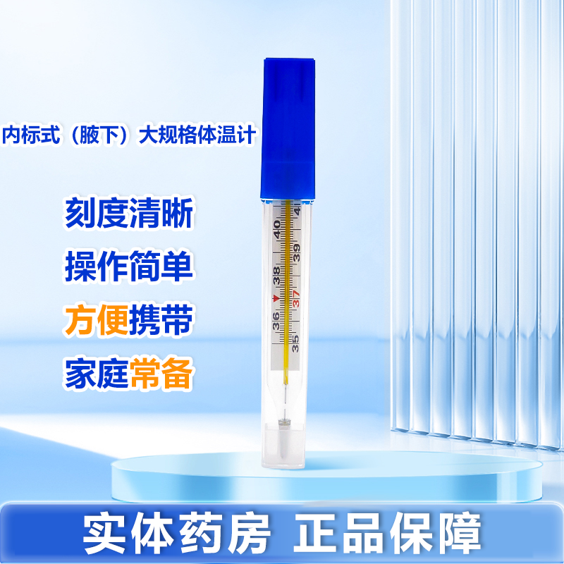 阿华医疗东岳牌玻璃体温计内标式腋下大刻度水银发烧测体温温度计