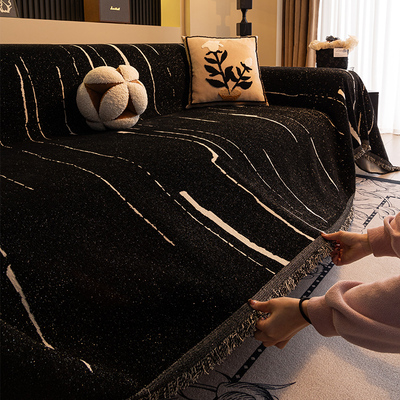 2025新款皮沙发垫子专用轻奢高级感雪尼尔沙发巾四季通用坐垫套罩