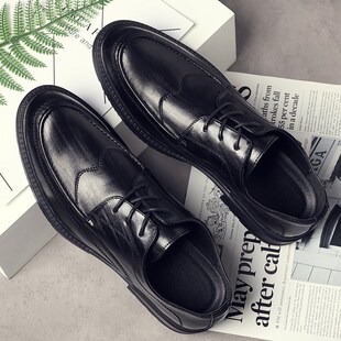 英伦风u百搭工作婚礼新郎软底黑色休闲皮鞋 商务正装 男 皮鞋 男士