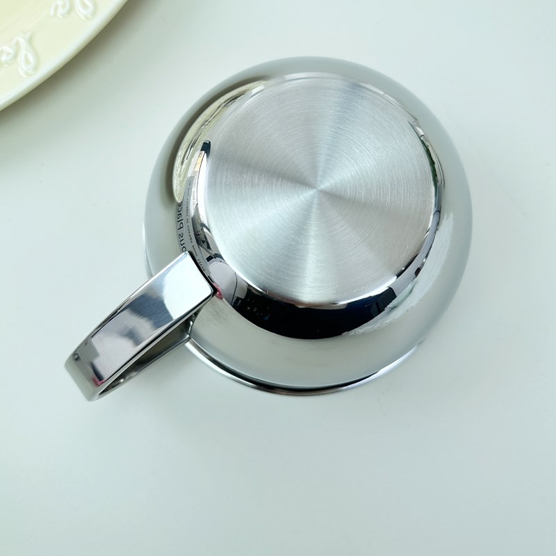 泡面碗沙拉碗18/10不锈钢大肚杯早F餐牛奶杯吃饭量杯带手柄带刻度