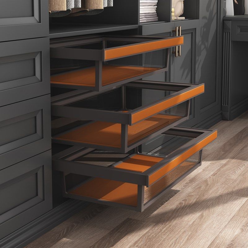 衣帽间轻奢玻璃衣柜拉篮抽屉式衣橱内G置伸缩裤架饰品收纳储物皮,基础建材,衣柜拉篮,淘宝优惠券,粉丝福利购,淘宝优惠卷