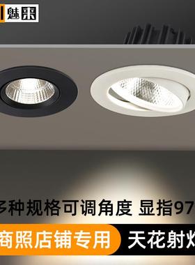 嵌入式可调角度LED天花灯商用服装店COB射灯97显指30W聚光45000K