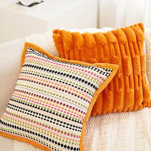 田园风格沙发枕头民族风格客厅靠垫民宿床睡眠腰枕枕套无芯