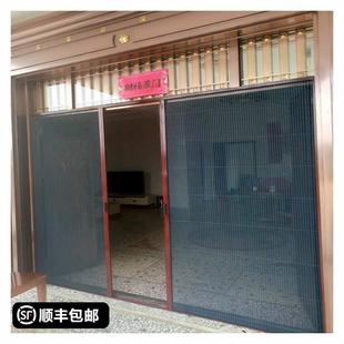 铝合金防蚊虫纱门折叠推拉式 隐形防蚊大门纱门帘房门纱窗全屋定制