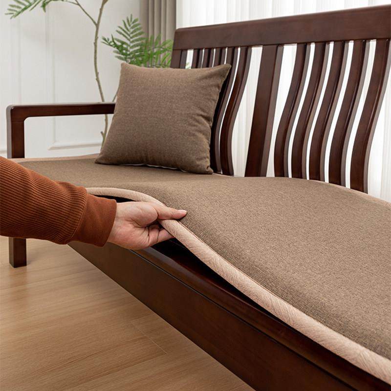 实木沙发靠垫，简易加厚四季沙发靠垫，中式旧式沙发靠垫，长凳，