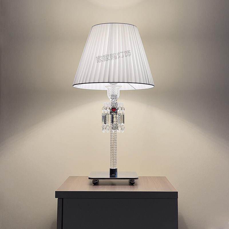 水晶玻璃欧式水晶台灯别墅奢华水晶落地灯软装样板房卧室水晶台灯