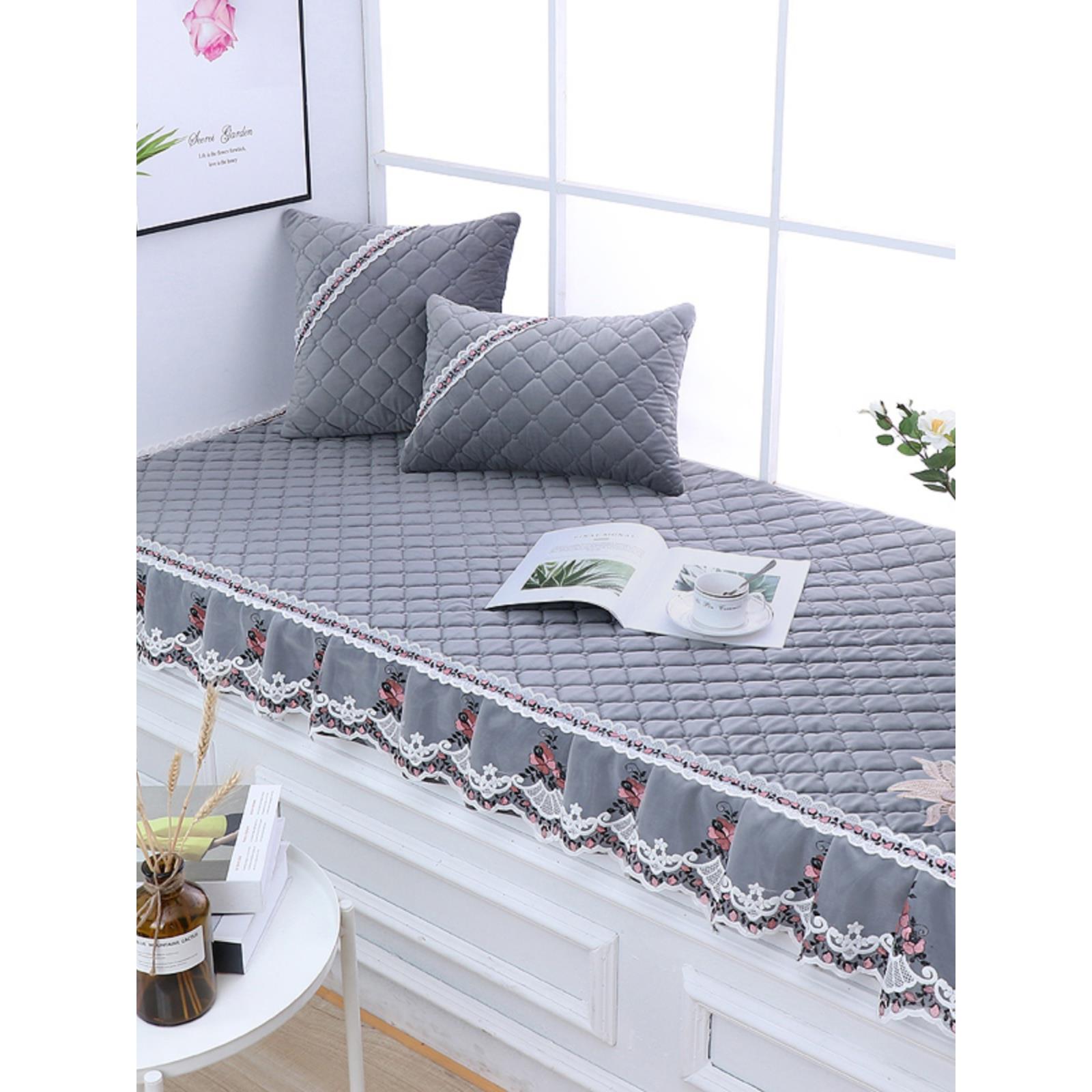 卧室阳台垫子毯子飘窗垫窗台垫2024新款定制四季通用带垂边公主风