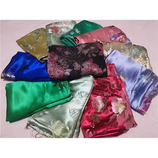 八十年代老式覆古真丝七彩织锦缎老缎服装被面面料中国民族风背面