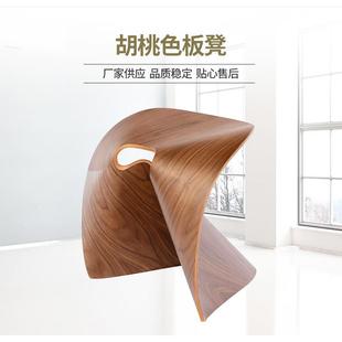 设计款 实木凳子家用可叠放 餐椅家用异形板凳创意小凳子茶室椅子