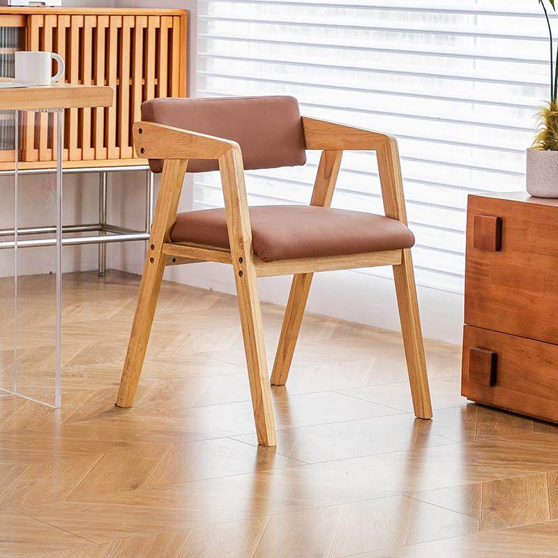现代简约实木餐椅单人书房椅北欧办公家用书桌靠背椅电脑椅子