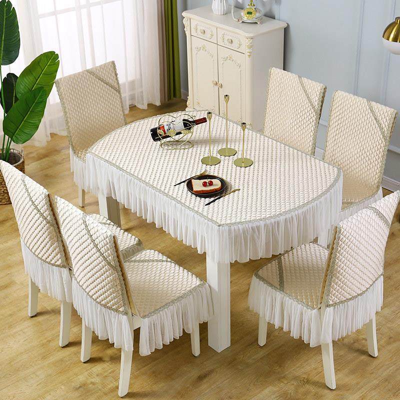 餐桌椅子套罩通用坐垫餐椅套罩椭圆形餐桌布椅套椅垫套装简约家用